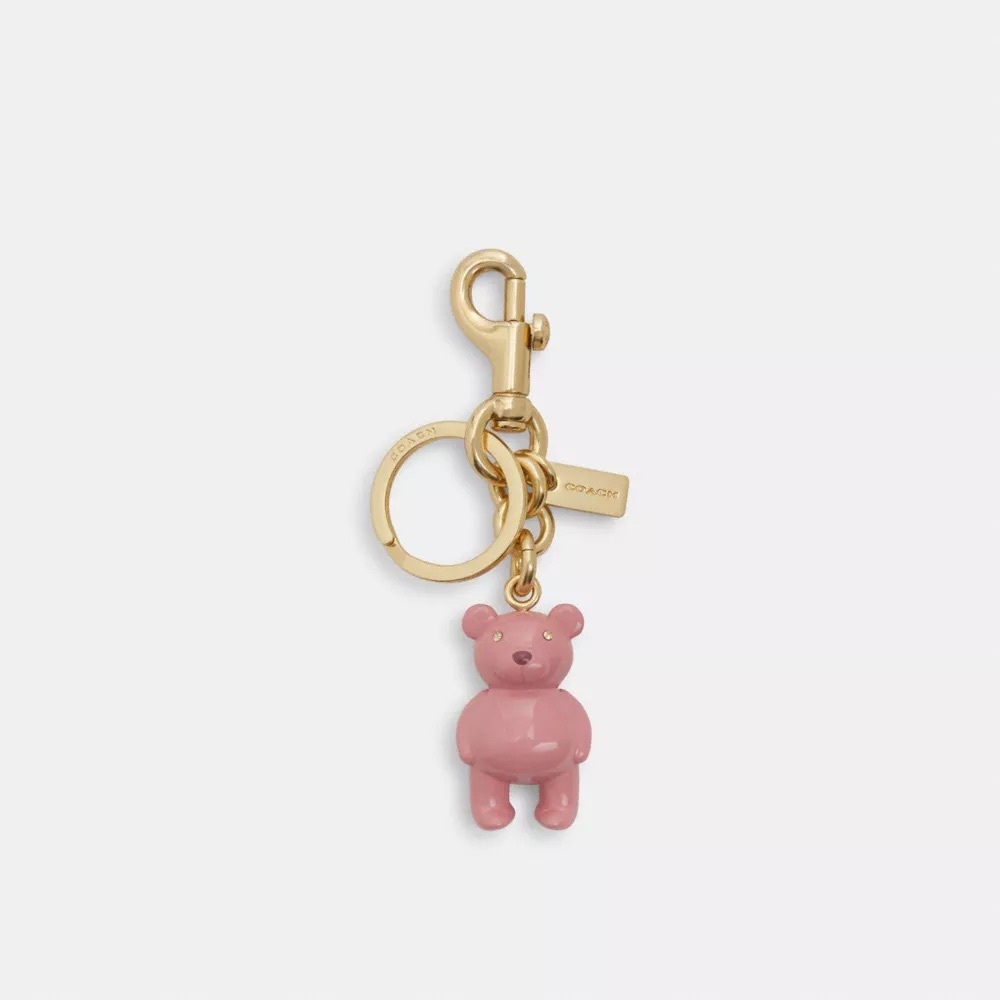 Coach Pink and Gold Bear Charm Jewelry